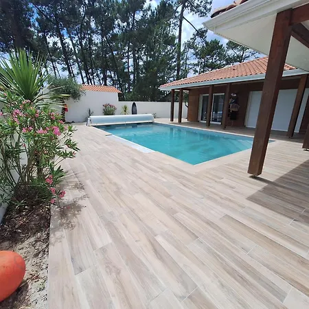 别墅 Villa_palms_mimizan_plage Jolie 12 Personnes, Piscine Chauffee Et A Pied 米尼赞海滩